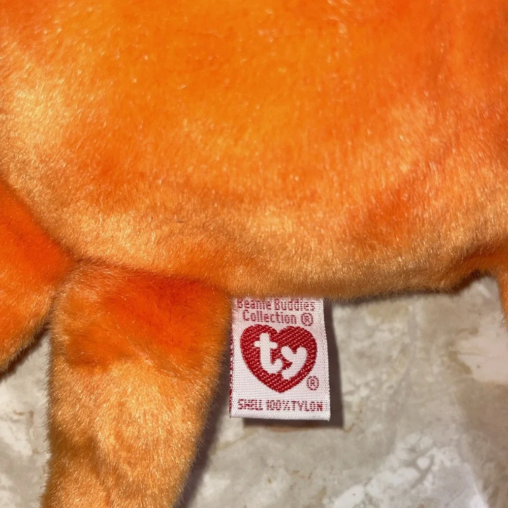 Vintage Error Rare Retired 1999 TY Digger Beanie‎ Buddies Orange Crab 15